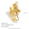 Wholesale Fashionable Elegant Creative Octopus Animal Shape Stainless Steel 18K Gold Plated Ear Clip Earrings For Women