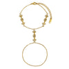 Wholesale Fashionable Elegant Geometric Stainless Steel Electroplated 18K Gold Arrow Finger Chain Set For Women