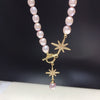 Wholesale Fashionable Exquisite Natural Freshwater Pearl Riceshaped Sixpointed Star Necklace Jewelry With Copper Accessories