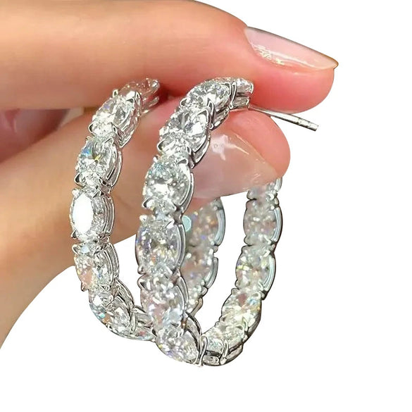 Wholesale Fashionable Geometric Copper Earrings With Zircon For Women