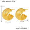 Wholesale Fashionable Geometric Ctype Twill Stainless Steel 18K Gold Plated Nonallergic Women's Earrings