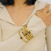Wholesale Fashionable Geometric Ins Style Stainless Steel 18K Furnace Vacuum Plated Bracelet Inlaid With Pearls And Natural Stones