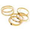 Wholesale Fashionable Geometric Ins Style Stainless Steel 18K Furnace Vacuum Plated Bracelet Inlaid With Pearls And Natural Stones