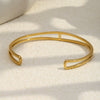 Wholesale Fashionable Geometric 18K Gold Plated Stainless Steel Doublelayer Thin Bracelet Hand Jewelry