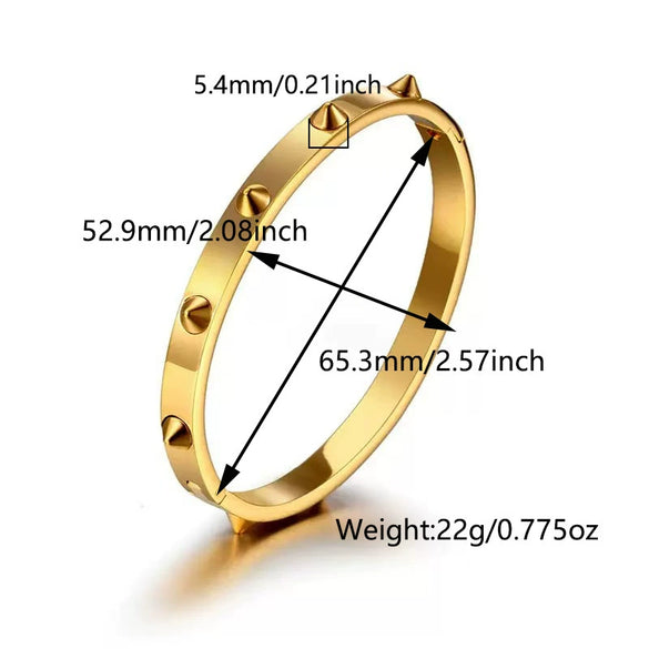 Wholesale Fashionable Geometric 18K Goldplated Stainless Steel Rivet Bracelets Highend Jewelry Accessories