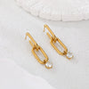 Wholesale Fashionable Geometric Stainless Steel 18K Gold Electroplated Diamondencrusted Earrings For Women
