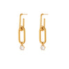 Wholesale Fashionable Geometric Stainless Steel 18K Gold Electroplated Diamondencrusted Earrings For Women
