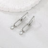 Wholesale Fashionable Geometric Stainless Steel 18K Gold Electroplated Diamondencrusted Earrings For Women