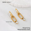 Wholesale Fashionable Geometric Stainless Steel 18K Gold Electroplated Diamondencrusted Earrings For Women