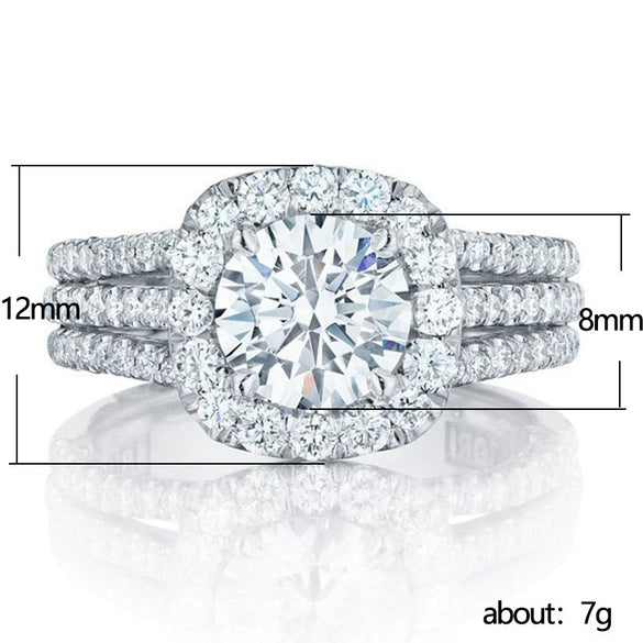 Wholesale Fashionable Geometric Zircon Design Copper Ring For Women