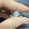Wholesale Fashionable Geometric Zircon Design Copper Ring For Women