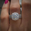 Wholesale Fashionable Geometric Zircon Design Copper Ring For Women