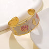 Wholesale Fashionable Geometry Stainless Steel Dripping Oil Open Bracelet