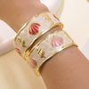 Wholesale Fashionable Geometry Stainless Steel Dripping Oil Open Bracelet