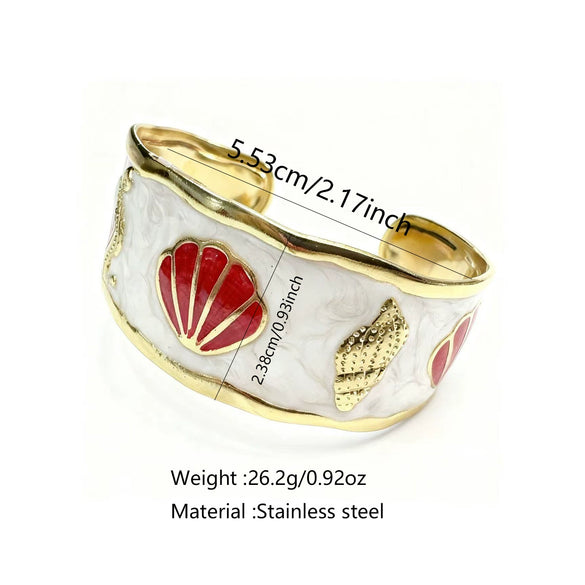 Wholesale Fashionable Geometry Stainless Steel Dripping Oil Open Bracelet