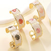 Wholesale Fashionable Geometry Stainless Steel Dripping Oil Open Bracelet