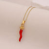 Wholesale Fashionable Heart Shaped Red Lips Chili Pendant Necklace Made Of Stainless Steel