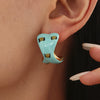 Wholesale Fashionable Heavy Industry Casting Glazed Stainless Steel Geometric Earrings With Electroplating For Women