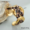 Wholesale Fashionable Leopard Print Geometric Stainless Steel 18K Gold Plated Bracelet For Women