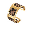 Wholesale Fashionable Leopard Print Geometric Stainless Steel 18K Gold Plated Bracelet For Women