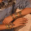 Wholesale Fashionable Leopard Print Geometric Stainless Steel 18K Gold Plated Bracelet For Women