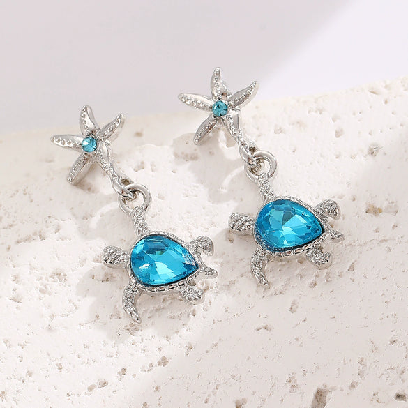 Wholesale Fashionable Ocean Series Turtle Copper Ring Electroplated For Women