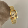 Wholesale Fashionable Rectangular Metal And Stainless Steel Chain Watch With Roman Scale And Printed Logo