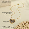 Wholesale Fashionable Retro Leopard Print Heartshaped Stainless Steel Electroplated Women's Pendant Necklace