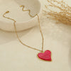 Wholesale Fashionable Retro Leopard Print Heartshaped Stainless Steel Electroplated Women's Pendant Necklace