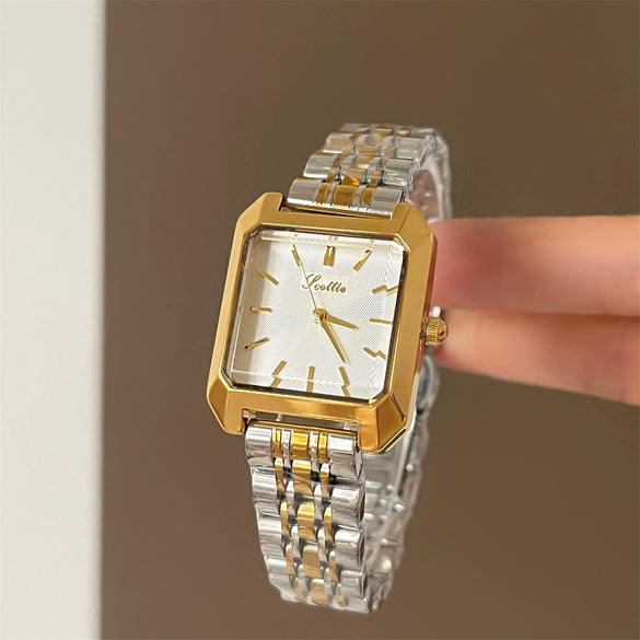 Wholesale Fashionable Square Dial Stainless Steel Quartz Wristwatch For Women