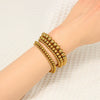 Wholesale Fashionable Stacked Bead Bracelets In Simple Hiphop Style Titanium Steel Geometric Electroplated