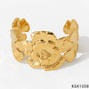 Wholesale Fashionable Stainless Steel Flower Stitching Bracelet For Girls With Electroplating Design