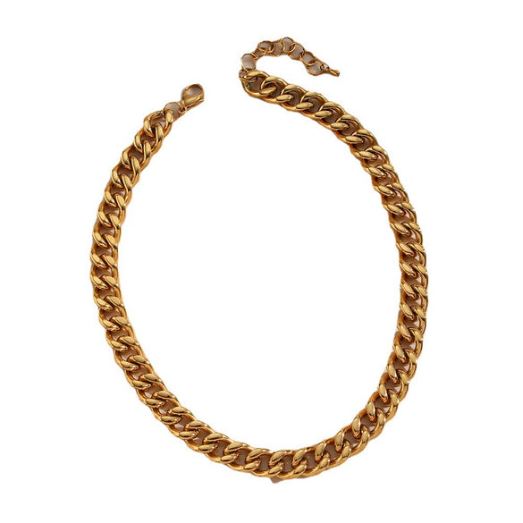 Wholesale Fashionable Stainless Steel Geometric Exaggerated Thick Clavicle Chain Necklace With Electroplating