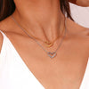 Wholesale Fashionable Stainless Steel Necklace With 18K Gold Plated Snake Chain And Simple Peach Heart Pendant Electroplated Design