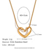 Wholesale Fashionable Stainless Steel Necklace With 18K Gold Plated Snake Chain And Simple Peach Heart Pendant Electroplated Design