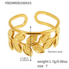Wholesale Fashionable 316L Stainless Steel Ring With Geometric Pattern 18K Gold Plated