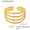 Wholesale Fashionable 316L Stainless Steel Ring With Geometric Pattern 18K Gold Plated