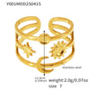 Wholesale Fashionable 316L Stainless Steel Ring With Geometric Pattern 18K Gold Plated