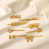 Wholesale Fashionable Stainless Steel Side Clip Bow Hairpin With Electroplated Niche Design