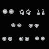 Wholesale Fashionable Sweet Flower Zircon Earrings For Women Copper Plated White Gold