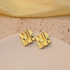 Wholesale Fashionable Temperament Retro Geometric Flower Hydraulic Electroplated Stainless Steel Earrings