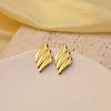 Wholesale Fashionable Temperament Retro Geometric Flower Hydraulic Electroplated Stainless Steel Earrings