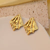 Wholesale Fashionable Temperament Retro Geometric Flower Hydraulic Electroplated Stainless Steel Earrings