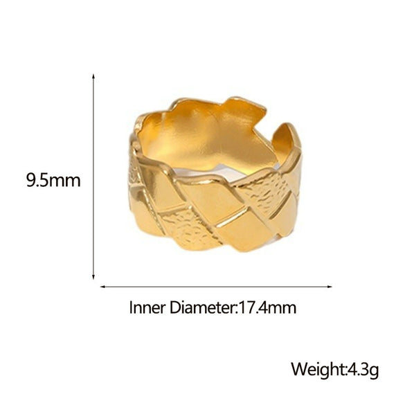 Wholesale Fashionable Unisex Geometric Stainless Steel Electroplated Open Rings