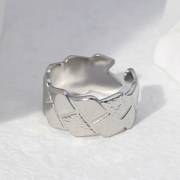 Wholesale Fashionable Unisex Geometric Stainless Steel Electroplated Open Rings