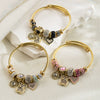 Wholesale Fashionable Unisex Heart Pattern Diamond Stainless Steel Adjustable Bracelet
