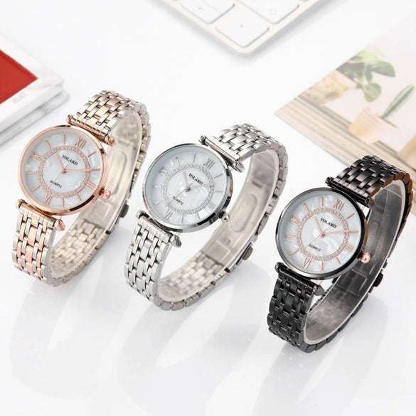 Wholesale Fashionable Women's Metal Band Quartz Watch With Ferris Wheel Design