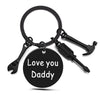 Wholesale Father's Day Keychain Stainless Steel Modern Art Round Hammer Screwdriver Wrench Tool Design