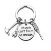 Wholesale Father's Day Keychain Stainless Steel Modern Art Round Hammer Screwdriver Wrench Tool Design