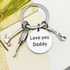 Wholesale Father's Day Keychain Stainless Steel Modern Art Round Hammer Screwdriver Wrench Tool Design
